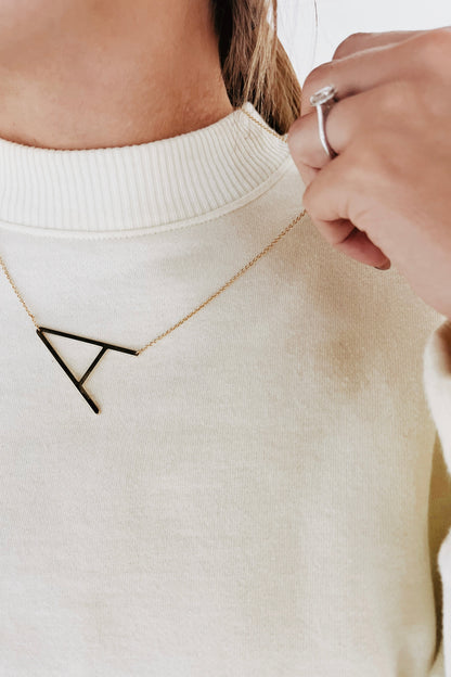 Gold Large Initial Necklace
