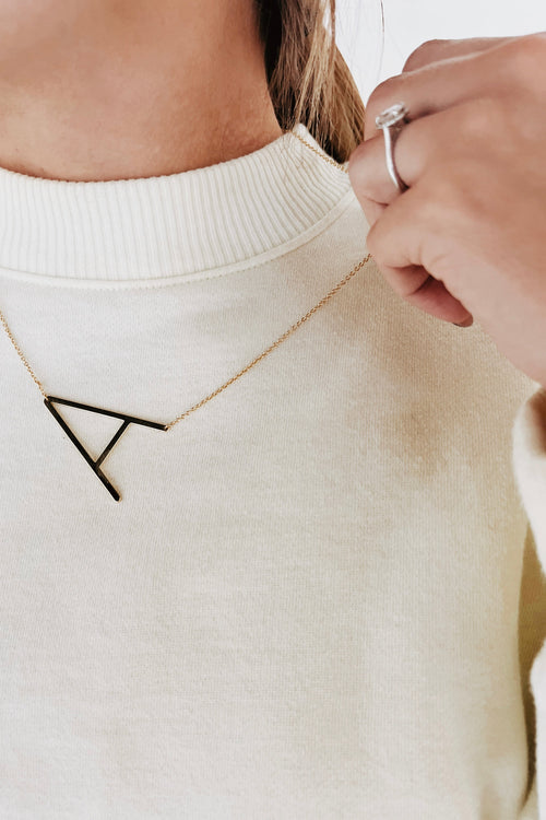 Gold Large Initial Necklace