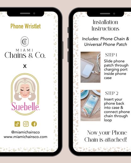 Denim Cheetah Phone Wristlet