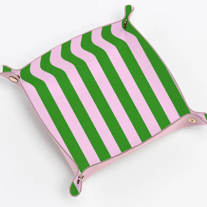 Pink/Green Stripe Trinket Tray