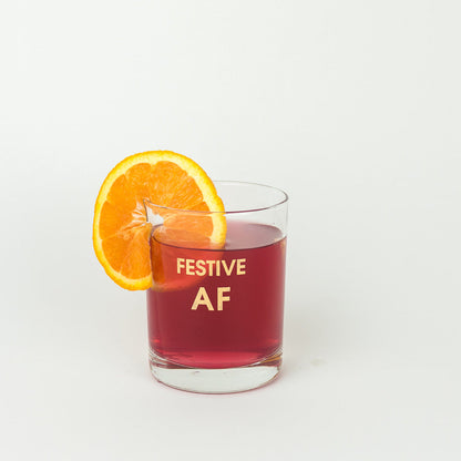 Festive AF Rocks Glass