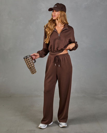Espresso Ease Scuba Quarter Zip Top