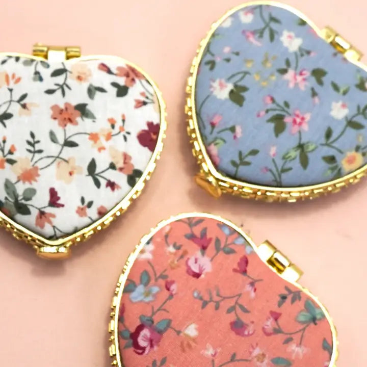 Floral Travel Compact Mirror