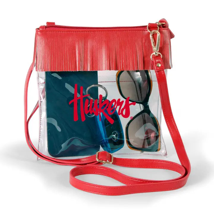 Nebraska Fringe Clear Crossbody Bag