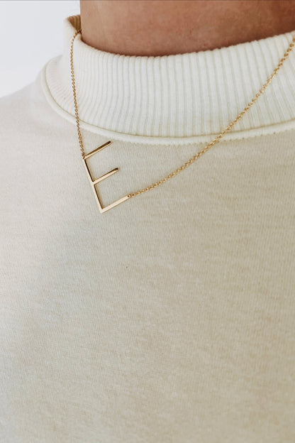 Gold Medium Initial Necklace