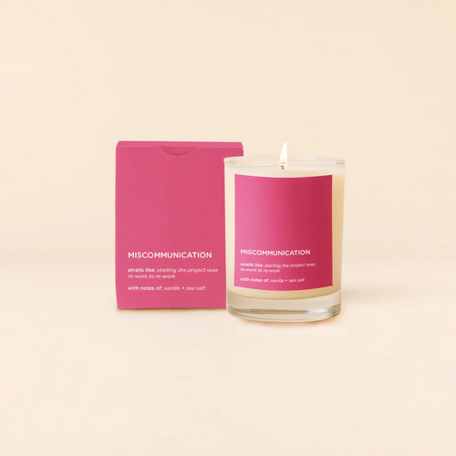 Miscommunication Rocks Glass Candle