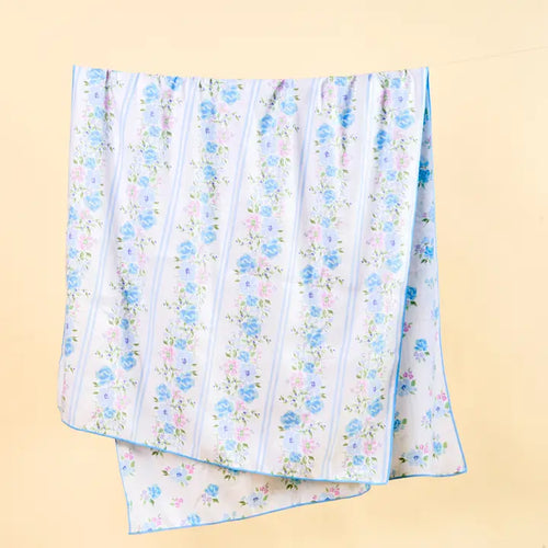 Petal Parade Blue XL Beach Towel