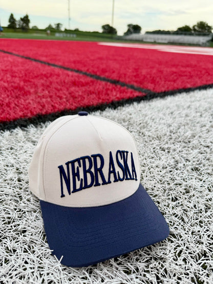 Navy Nebraska Trucker Hat