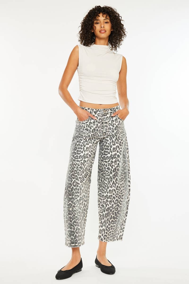 Leopard Barrel Jeans
