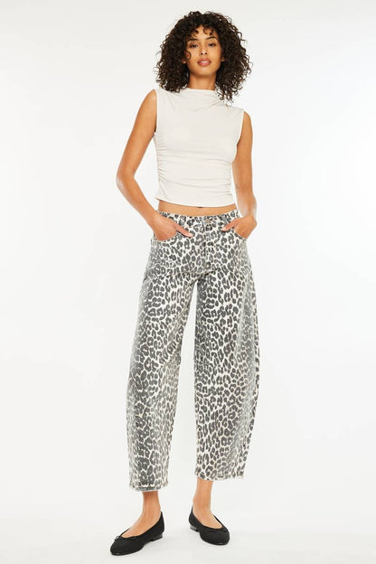 Leopard Barrel Jeans