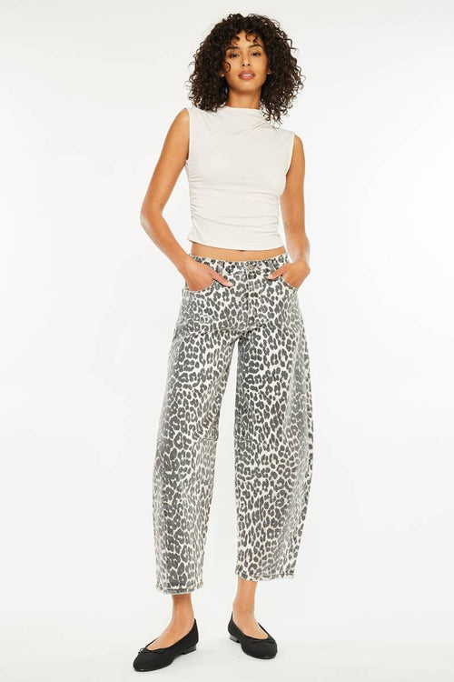 Leopard Barrel Jeans