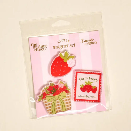 Farm Fresh Strawberries Little Magnet Set
