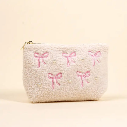 Pink Bows Teddy Pouch
