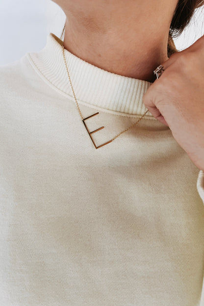 Gold Medium Initial Necklace
