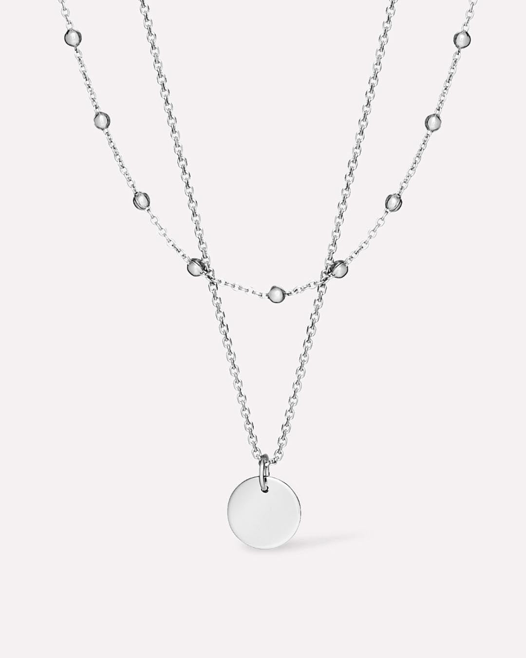 Coin Necklace Set - Willow Silver