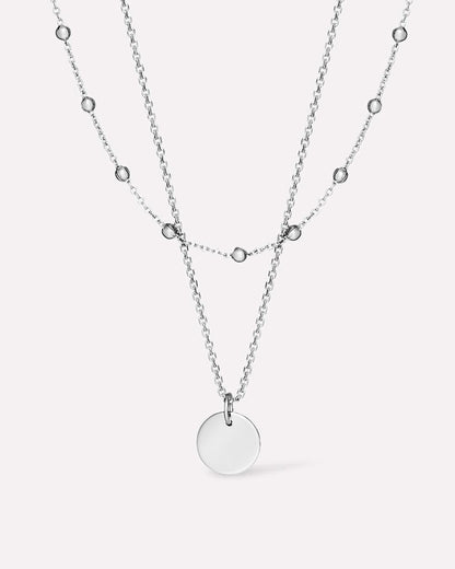 Coin Necklace Set - Willow Silver