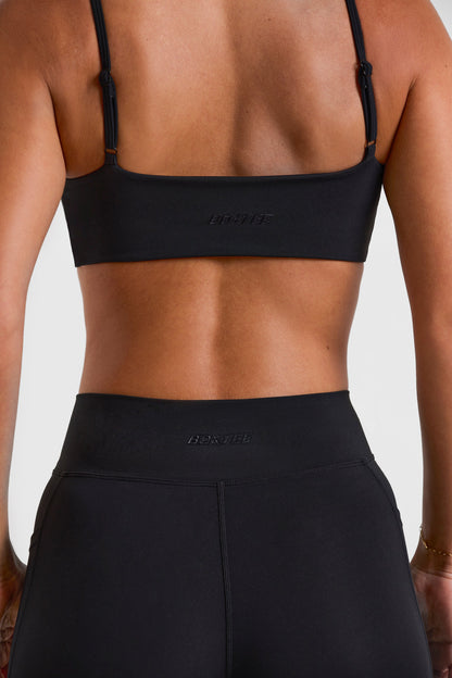 Soft Active V-Waist Flared Leggings in Black
