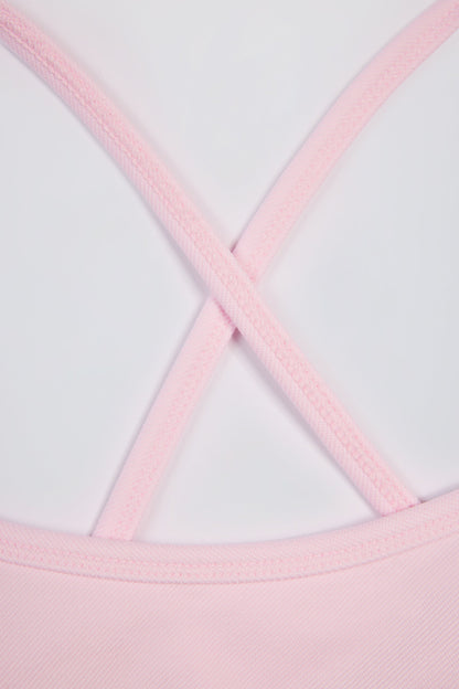 Super Sculpt Seamless Backless Sports Bra in Powder Pink