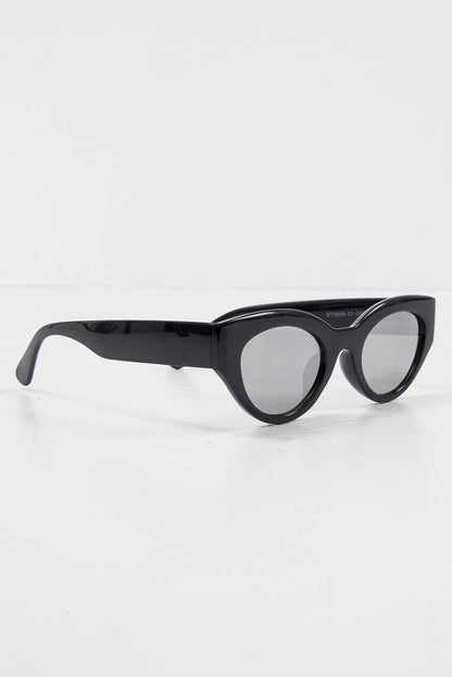 Black Chunky Oval Tinted Lens Sunglasses - Dailey
