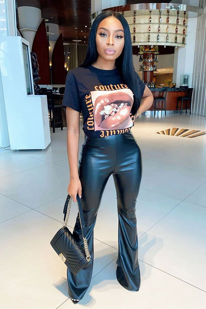 Black Couture Graphic T-shirt - Xena