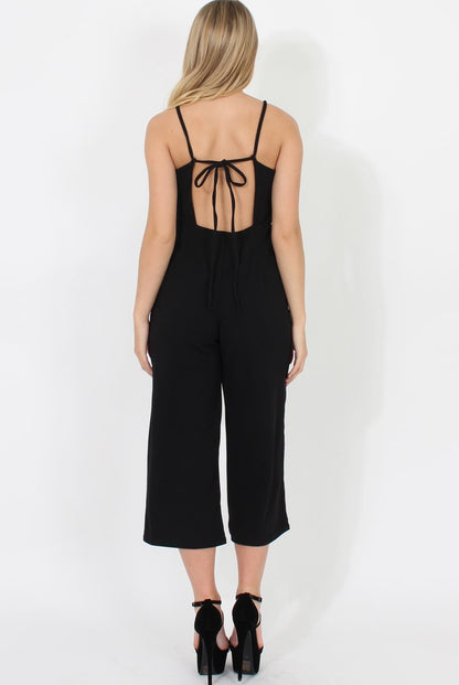 Black Culotte Jumpsuit - Sienna