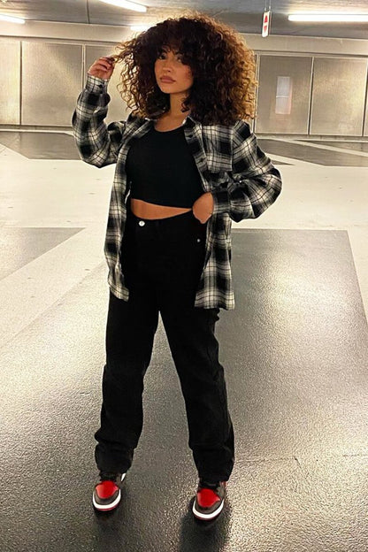 Black Denim Extra Long Straight Leg Jeans - Blaise