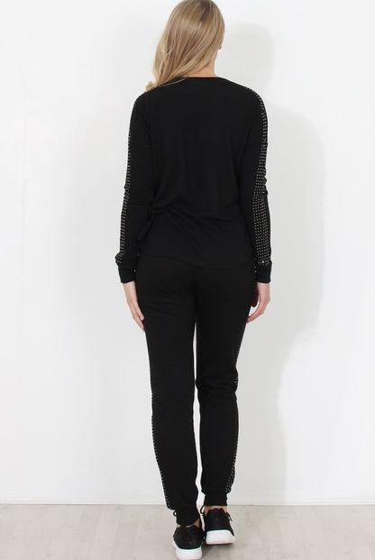 Black Diamonte Loungewear - Linnea