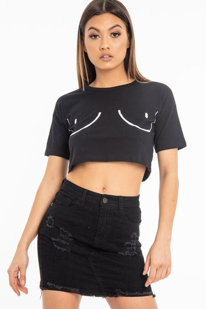 Black Distressed Denim Skirt - Blakelyn