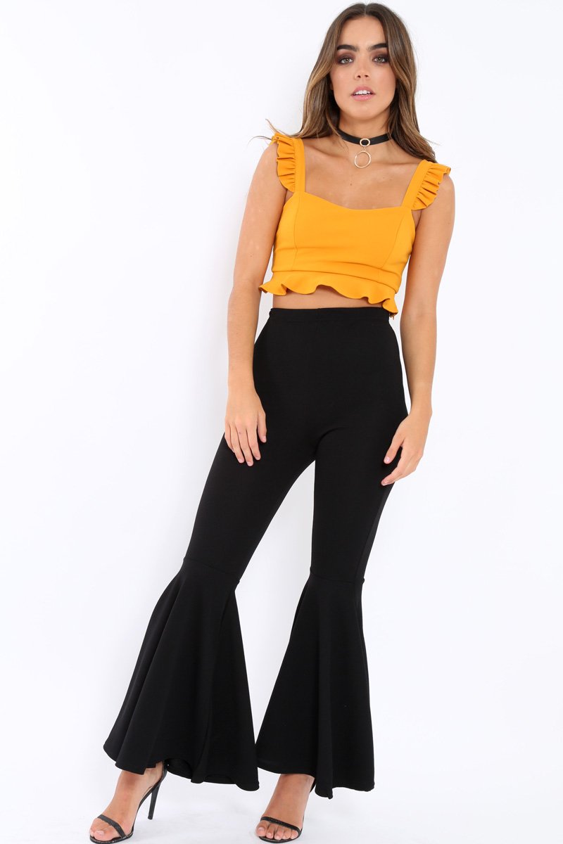 Black Extreme Flare Trousers - Becki