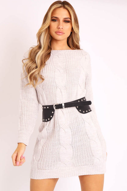 Black Faux Leather Chunky Waist Belt - Xea