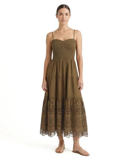 Cecilia Dress In Martini Calypso Eyelet