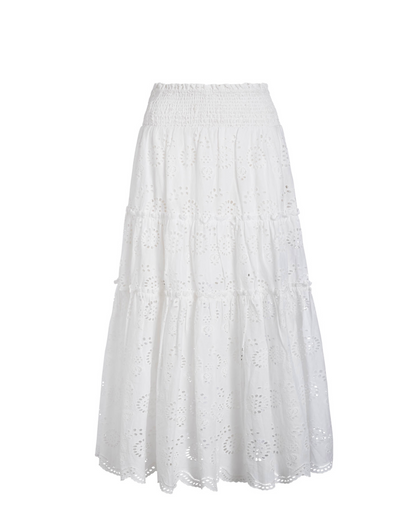 Charlie Skirt In Fresh White Eyelet