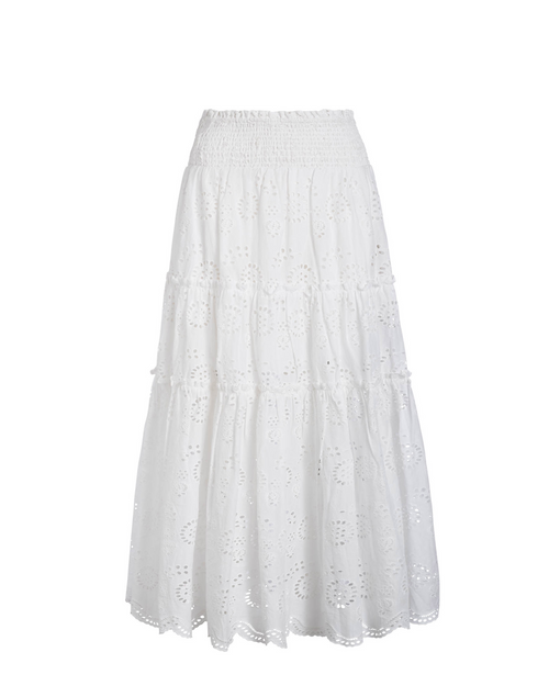 Charlie Skirt In Fresh White Eyelet