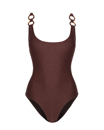 Chloe Tank One Piece In Cacao Metallic