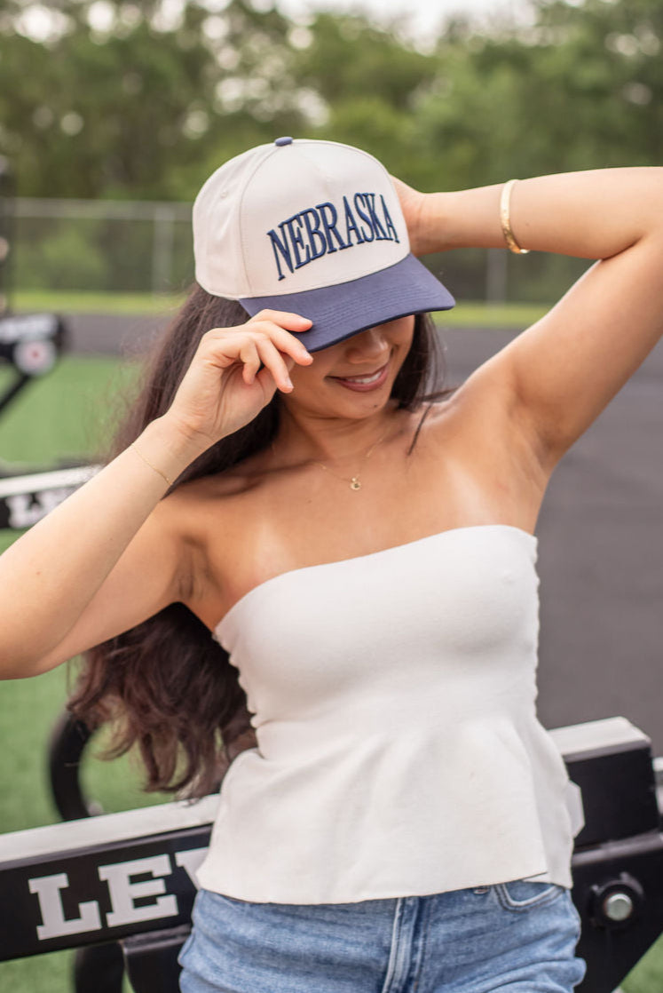 Navy Nebraska Trucker Hat