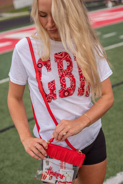 Nebraska Fringe Clear Crossbody Bag