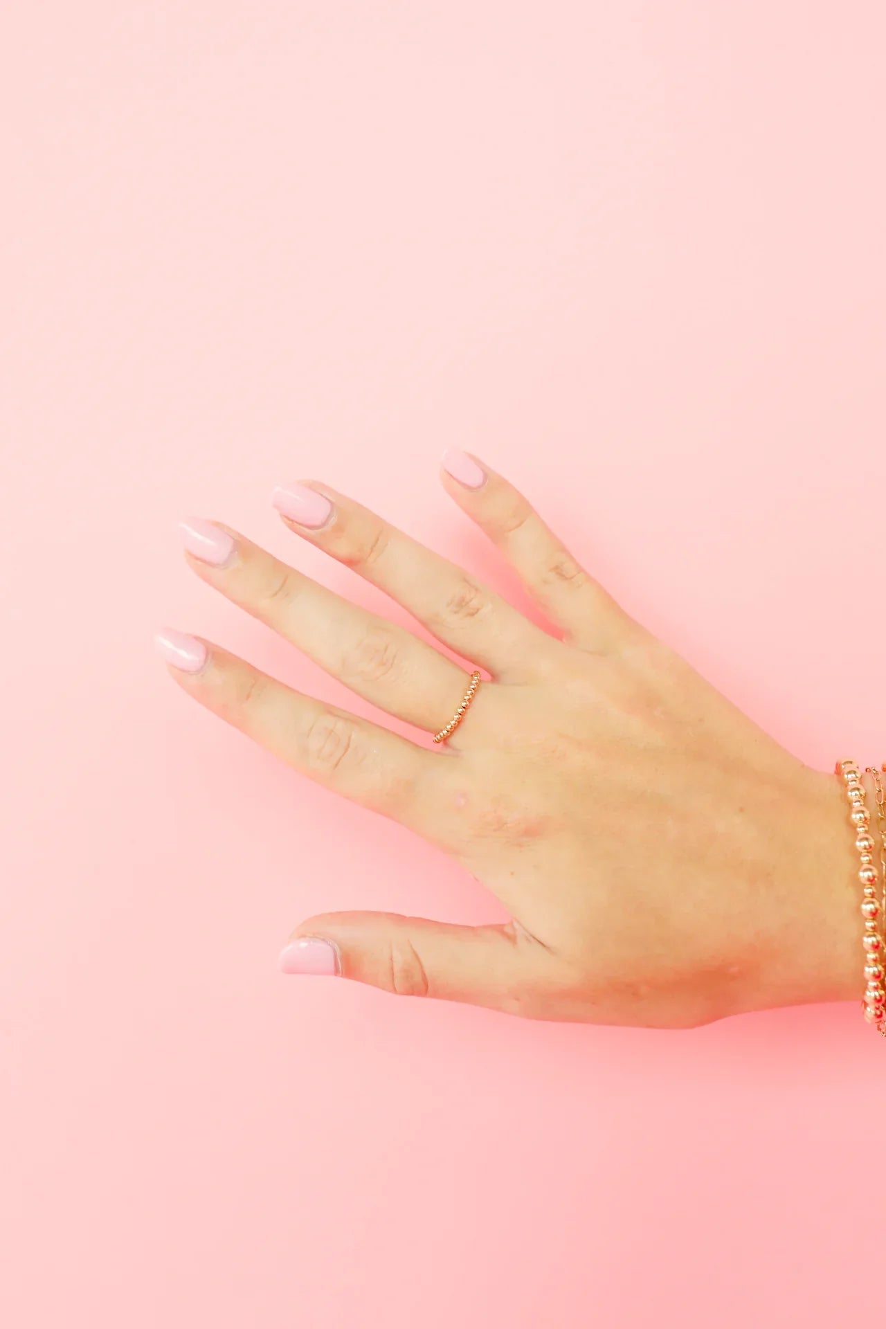 Lexi 2mm Gold Beaded Band Ring