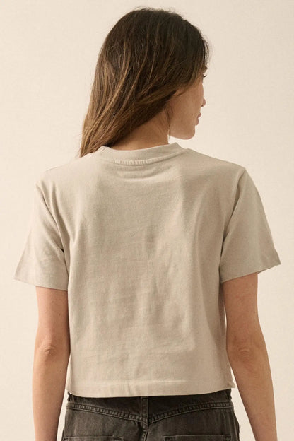 Wild Cherries Garment-Dyed Cropped Graphic Tee