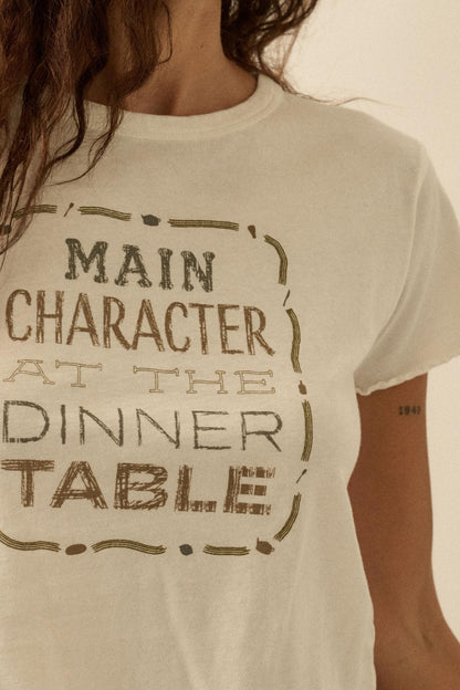 Main Character Cropped Graphic Baby Tee