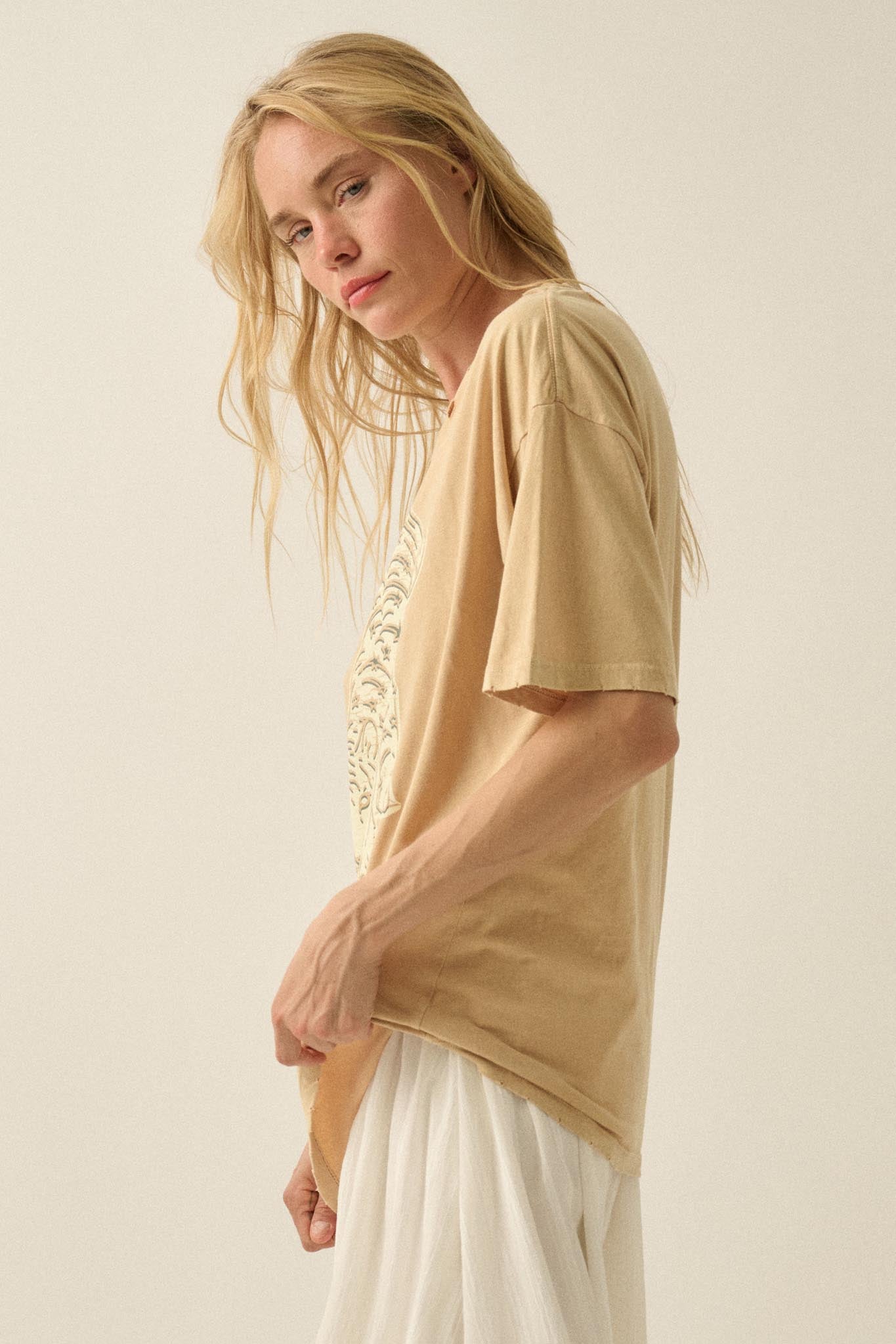 Starry Tiger Distressed Oversize Graphic Tee