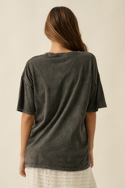 Twin Tigers Vintage-Wash Oversize Graphic Tee