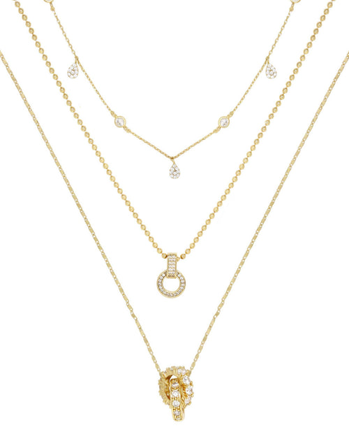 Dainty Crystal Trio Necklace Set