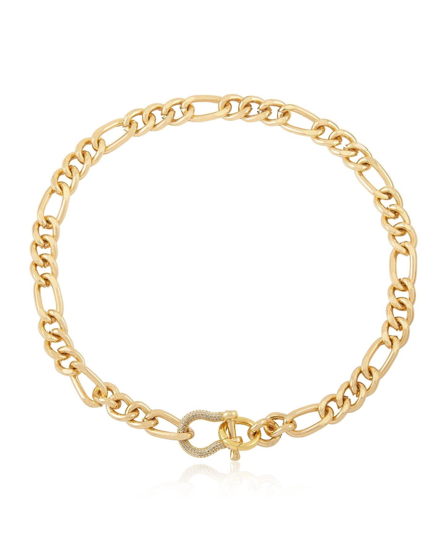 Cuffed Love Chain Link Necklace
