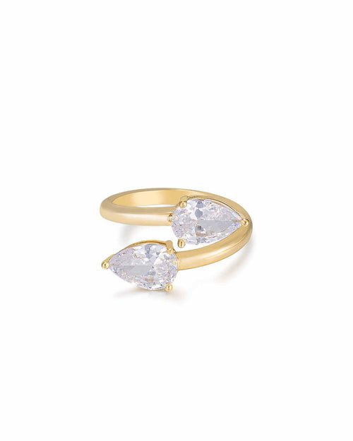 Crystal Teardrop Wrap Ring