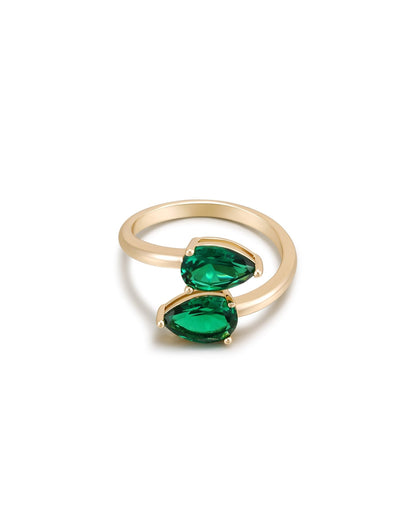 Crystal Teardrop Wrap Ring