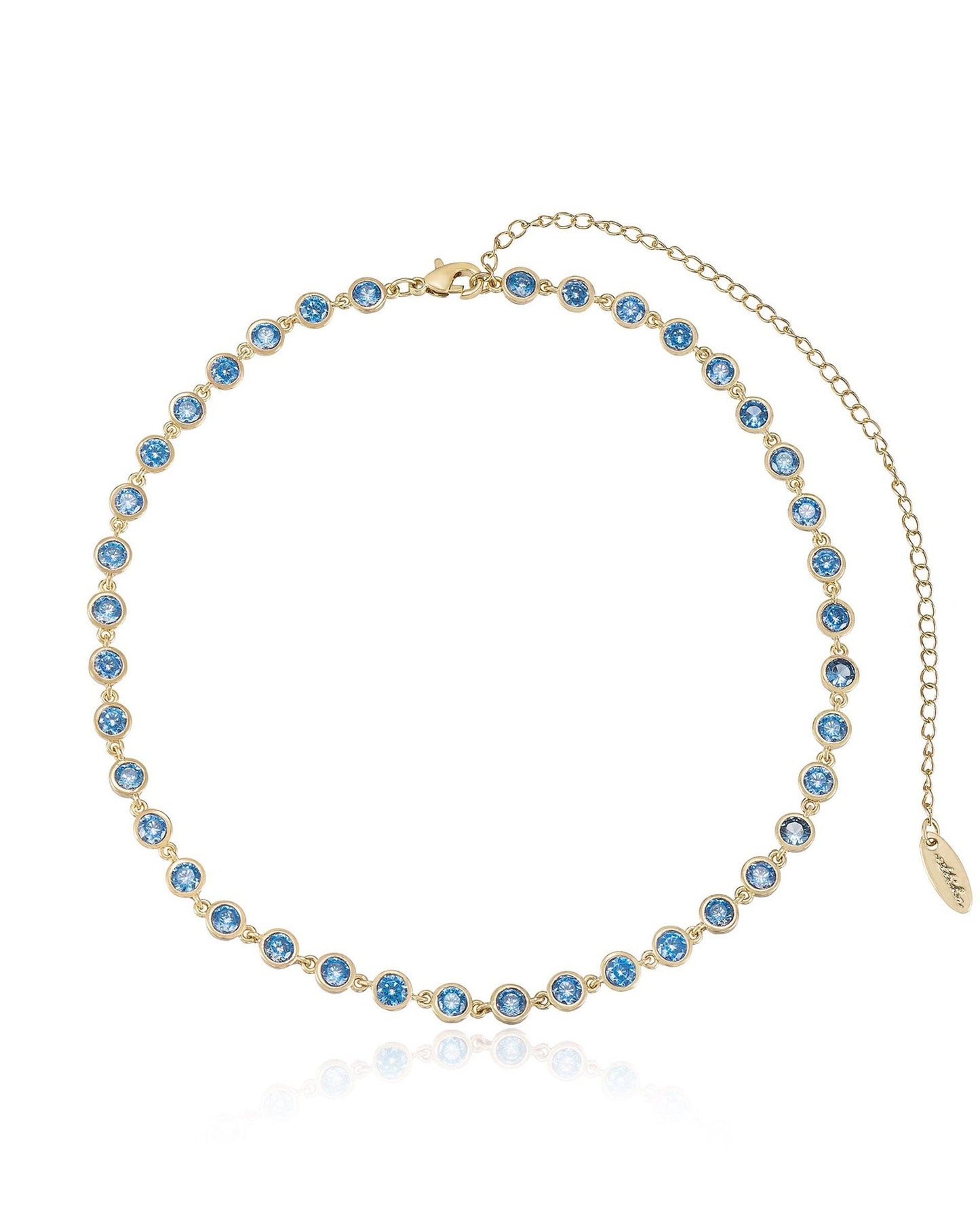 Crystal Disc and Link Necklace