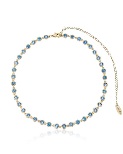 Crystal Disc and Link Necklace