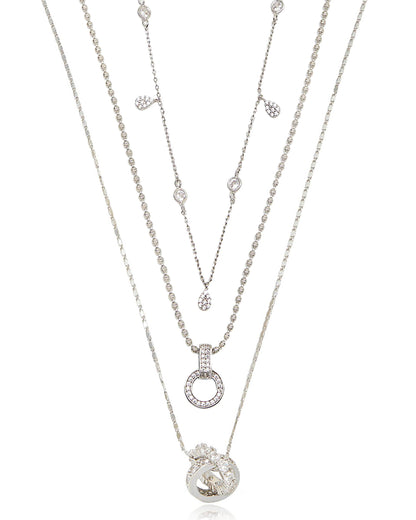 Dainty Crystal Trio Necklace Set