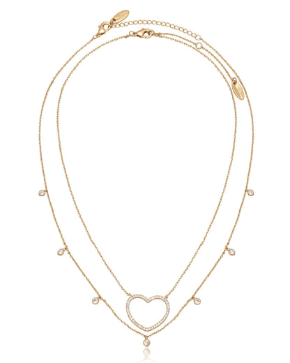 Crystal Heart Drop Necklace Set