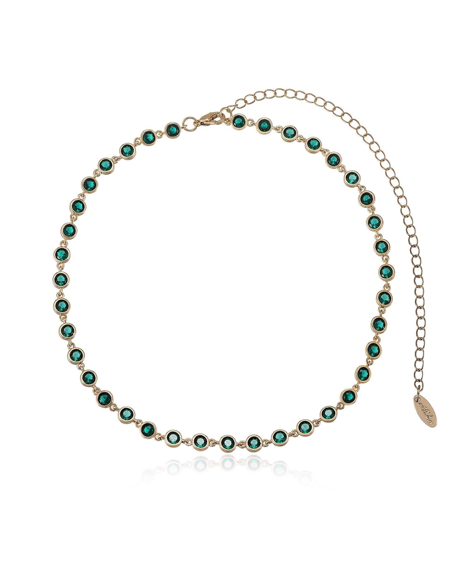 Crystal Disc and Link Necklace